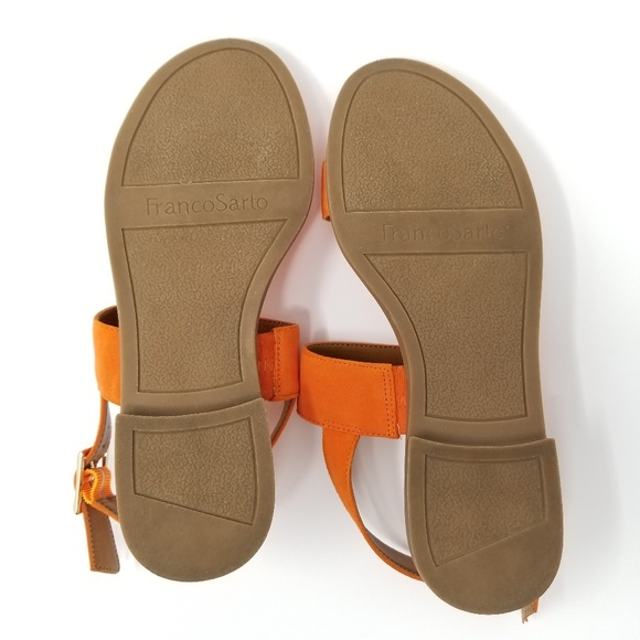 Franco Sarto - Velocity Orange Leather Sandals - Picture 7 of 8